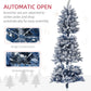 HOMCOM 7ft Flocked Blue Christmas Tree, Artificial Christmas Tree with Hinged Design, Faux Snow, for Home Office Holiday Xmas.