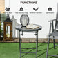 Outsunny 18" Outdoor Round Folding Table, Garden Side Table with Tempered Glass Top for Camping, Party, Weddings, Dark Grey | The Comfy Couch Canada