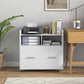 Vinsetto Rolling File Cabinet with Drawer Adjustable Bar for Letter A4 Legal Size White Mobile Office Organizer | The Comfy Couch Canada