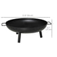Outsunny 23" Round Outdoor Fire Pit, Portable Firepit Fireplace with Support Legs for Garden, Patio, Camping, Bonfire, Black | The Comfy Couch Canada