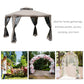 Outsunny Soft-top Gazebo 9.7x9.7ft Outdoor Pavilion 2 Tier Roof Canopy Mosquito Netting Brown | The Comfy Couch Canada