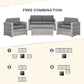 Outsunny Deluxe 4PC Outdoor Wicker Sofa Set PE Rattan Patio Furniture Extra Wide Seat Conversation Tempered Glass.