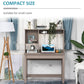 HOMCOM Study Desk: Bookshelves Storage, Writing Work, Bedroom Home Office Workstation, Brown | The Comfy Couch Canada
