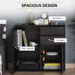 HOMCOM Stylish Buffet Sideboard High Gloss Kitchen Storage Cabinet Cupboard with Push Open Design 2 Drawer 2 Doors Shelf.