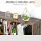 HOMCOM Rustic Retreat: 3-Tier Storage Shelf Bookcase Display Rack Organizer for Office Living Room, Rustic Brown Finish | The Comfy Couch Canada