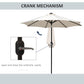 Outsunny 9ft Solar LED Patio Umbrella: Cream Outdoor Tilt Canopy with 24 Lights for Nighttime Ambiance | The Comfy Couch Canada