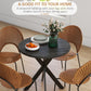 HOMCOM 29" Round Black Dining Table Contemporary Kitchen Furniture Steel Legs for Modern Home Small Spaces | The Comfy Couch Canada