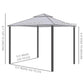 Outsunny Patio Gazebo 9.6x9.6ft Outdoor Pavilion 2 Tier Roof Canopy Steel Frame Grey | The Comfy Couch Canada