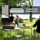 Outsunny 6-Person Folding Picnic Table Set: Portable Camping Table and Chairs with Aluminum Frame, Ideal for Outdoor - Grey | The Comfy Couch Canada