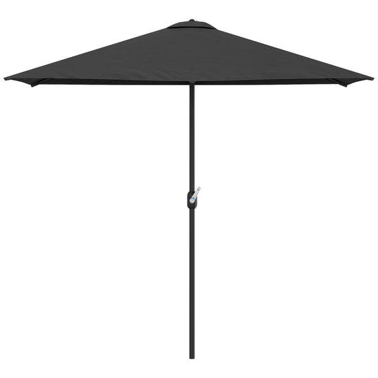 Outsunny 8ft Half Round Patio Umbrella Balcony Sun Shade Outdoor Parasol Garden Window Canopy 5 Ribs | The Comfy Couch Canada
