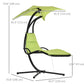 Outsunny Floating Chaise Lounge Chair with Canopy Umbrella Arc Stand Outdoor Patio Furniture Grey | The Comfy Couch Canada