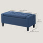 HOMCOM Storage Ottoman Bench, Linen Upholstered Bench with Tufted Design, Dark Blue | The Comfy Couch Canada