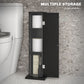 HOMCOM Small Toilet Paper Cabinet, Bathroom Corner Cabinet with Doors and Shelves for Paper Shampoo, Black