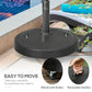 Outsunny Patio Umbrella Stand 20.9" Round with Lockable Wheels 51lb Heavy Duty Base Black | The Comfy Couch Canada