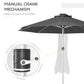Outsunny LED Patio Umbrella, Lighted Deck Umbrella with 4 Lighting Modes, Solar & USB Charging, Charcoal Grey | The Comfy Couch Canada