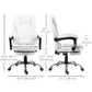 HOMCOM High Back Office Chair PU Leather Executive Office Chair with Retractable Footrest Padded Armrest White | The Comfy Couch Canada
