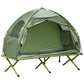 Outsunny Pop Up Camping Cot Tent Combo Set Portable Folding Outdoor Elevated Bed Dark Green | The Comfy Couch Canada