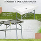 Outsunny 3.4ft Folding Ice Cooler Table with Drain, Party Cooler for Drinks, Outdoor Cooler Table with Storage Shelf, Patio Cooler Table for Party Picnic BBQ Camping Wedding, White | The Comfy Couch Canada