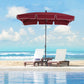 Outsunny Patio Umbrella: 7x4ft Rectangular Aluminum Adjustable Tilt UV Protection Wine Red | The Comfy Couch Canada