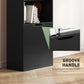 HOMCOM 4-Tier Open Bookshelf with Doors Modern Home Office Bookcase Storage Cabinet for Living Room Bathroom Study, Black | Aosom Canada