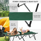 Outsunny 76 Two Person Folding Camping Cot Outdoor Portable Double Cot Wide Military Sleeping Bed w/ Carrying Bag Green | The Comfy Couch Canada