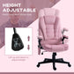 Vinsetto 6 Point Vibrating Massage Office Chair High Back Executive Chair with Reclining Back, Swivel Wheels, Pink | The Comfy Couch Canada