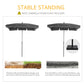 Outsunny 7x4ft Rectangle Patio Umbrella: Aluminum Tilt UV Protection Sun Shade for Outdoor, Grey | The Comfy Couch Canada
