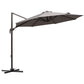 Outsunny Cantilever Hanging Patio Umbrella: 10ft 360° Rotatable Aluminum with Cross Base, Grey | The Comfy Couch Canada