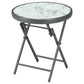 Outsunny 18" Outdoor Round Folding Table, Garden Side Table with Tempered Glass Top for Camping, Party, Weddings, White | The Comfy Couch Canada