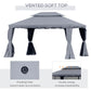 Outsunny Soft-top Gazebo 13x10ft Double Roof Canopy Vented Mesh Sidewall Aluminum Frame Dark Grey | The Comfy Couch Canada