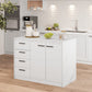 HOMCOM Kitchen Island with Storage Cabinet, 4 Drawers and Adjustable Shelf for Dining Room, Faux Marble Effect and White | The Comfy Couch Canada