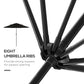 Outsunny 9FT Black Patio Umbrella 3 Tiers with Crank, Push Button Tilt for Outdoor Comfort on Deck, Backyard & Lawn - Find Shade | The Comfy Couch Canada