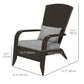 Outsunny Patio Wicker Adirondack Chair, Outdoor Rattan Muskoka Chair with Cushions for Patio, Garden, Backyard, Grey | The Comfy Couch Canada