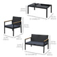 Outsunny 4-Piece Cushioned Rattan Wicker Outdoor Chair Loveseat Patio Furniture Set | The Comfy Couch Canada