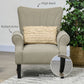 HOMCOM Timeless Elegance: Fabric Armchair with Wooden Legs for Lounge, Bedroom, Office, Beige Finish | The Comfy Couch Canada