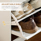 HOMCOM Narrow Shoe Storage Cabinet 2 Flip Drawers Adjustable Shelves Organizer for 12 Pairs White | The Comfy Couch Canada