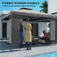Outsunny 10 x 10 FT Canopy Gazebo, Double Roof Patio Gazebo with Screen Panels and Metal Frame for Deck, Backyard, Khaki | The Comfy Couch Canada