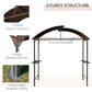 Outsunny 8x4ft BBQ Gazebo Tent Metal Frame Grill Canopy Garden Sunshade Portable Shelter Backyard w/ Side Shelf Coffee | The Comfy Couch Canada
