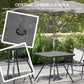 Outsunny Square Outdoor Table, Patio Bistro Coffee Table with Faux-marbled Top and 42mm Umbrella Hole for Garden, Dark Grey | The Comfy Couch Canada