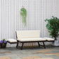 Outsunny Convertible Rattan Sofa Bed Chaise Lounge Wicker Loveseat Double Seat Cushion All Weather Patio Furniture Brown | The Comfy Couch Canada