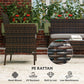 Outsunny 4 Pieces Wicker Outdoor Balcony Furniture Set Rattan Patio Furniture Set with Loveseat Chairs Glass Coffee Table Grey | The Comfy Couch Canada