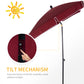 Outsunny Patio Umbrella: 7x4ft Rectangular Aluminum Adjustable Tilt UV Protection Wine Red | The Comfy Couch Canada