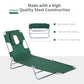 Outsunny Folding Adjustable Chaise Lounge w/ Face Cavity Outdoor Beach Camping Sun Lounger Bed Recliner (Green) | The Comfy Couch Canada