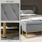 HOMCOM Flip Top Storage Ottoman Upholstered Storage Bench Linen Fabric Footstool Living Room Bedroom Grey Furniture | The Comfy Couch Canada