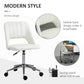 Vinsetto Mid Back Office Chair Velvet Fabric Swivel Scallop Shape Computer Desk Chair, Cream White | The Comfy Couch Canada