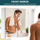 HOMCOM Wall Mounted Mirror Bathroom Medicine Cabinet 2 Doors 3-Tier Shelving Silver.