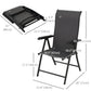Outsunny 2PC Outdoor Wicker Folding Chairs Adjustable Backrest Patio Furniture Grey | The Comfy Couch Canada