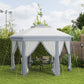 Outsunny Pop Up Hexagon Patio Gazebo 13x13ft Double Roof Outdoor Instant Shelter Garden with Netting Grey | The Comfy Couch Canada