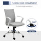 Vinsetto Mid Back Mesh Office Chair Ergonomic Swivel Computer Desk Task Chair with Wheels Armrest Tilt Function Light Grey | The Comfy Couch Canada