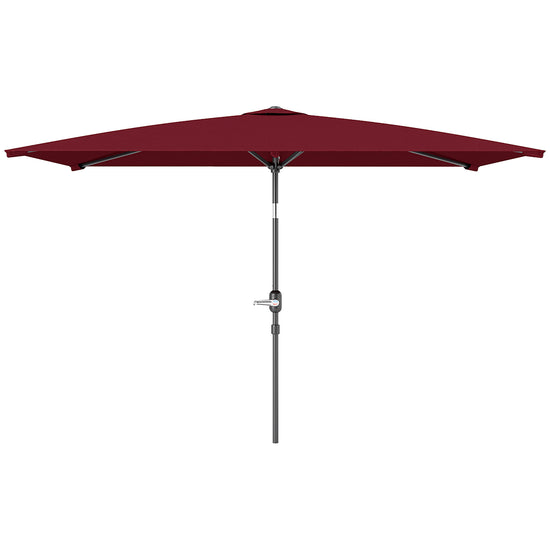 Outsunny 6.6x9.6ft Rectangle Aluminum Tilt Patio Umbrella, Garden Market Parasol, Outdoor Sunshade Canopy with Crank, Wine Red | The Comfy Couch Canada